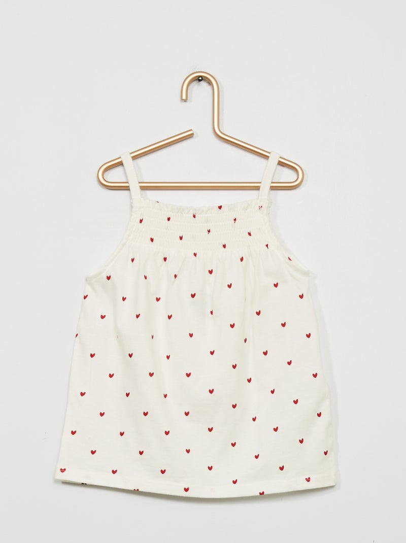 Débardeur imprimé en jersey Blanc/Rouge - Kiabi