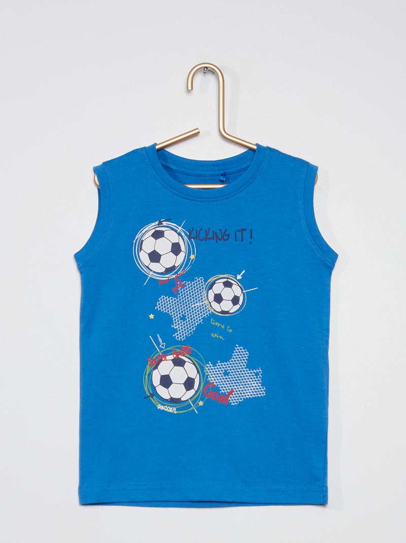 Débardeur imprimé 'football' bleu - Kiabi