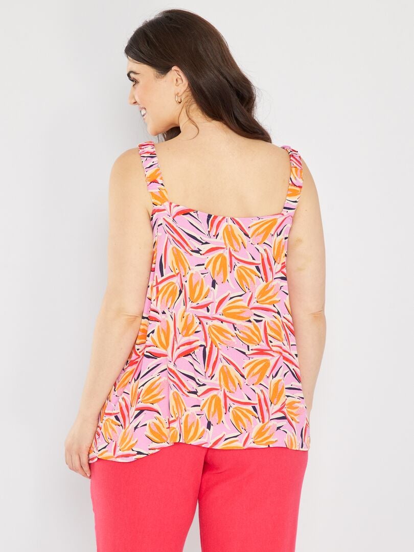Débardeur Imprimé Femme - Taille 50/52 - Couleur Marine/mauve - Neuf Sans étiquettes