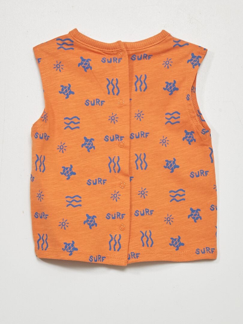 Débardeur imprimé Orange - Kiabi
