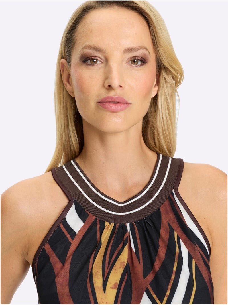 Débardeur Imprimé Original - Taille Standard - Helline Noir Marron - Kiabi