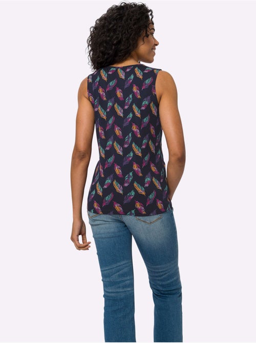 Débardeur Imprimé Plumes - Taille Standard - Moda Vilona - Kiabi