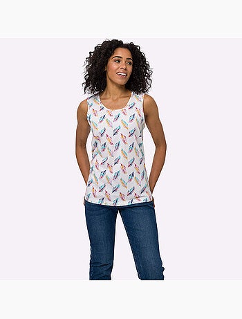 Débardeur Imprimé Plumes - Taille Standard - Moda Vilona