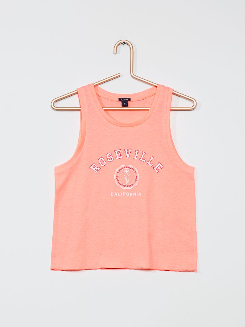 Débardeur Pimkie Imprimé Étoiles Rose Métallique - Taille XS - Fabriqué En France - Occasion TB État
