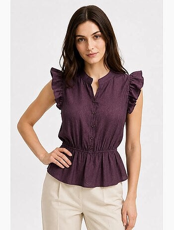 Débardeur jacquard texturé péplum mixray