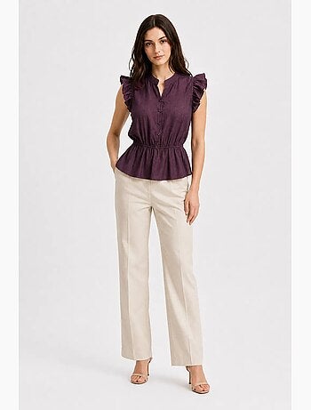Débardeur jacquard texturé péplum mixray