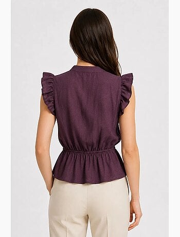 Débardeur jacquard texturé péplum mixray