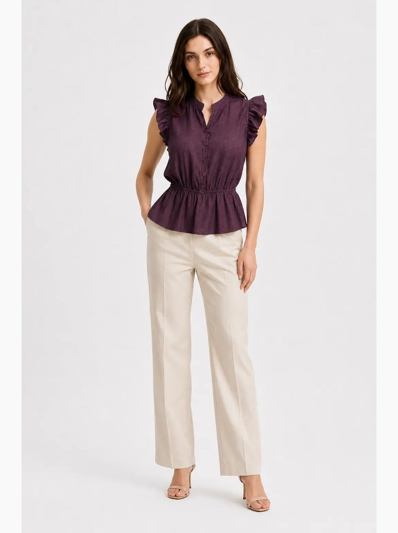 Débardeur jacquard texturé péplum mixray Violet - Kiabi