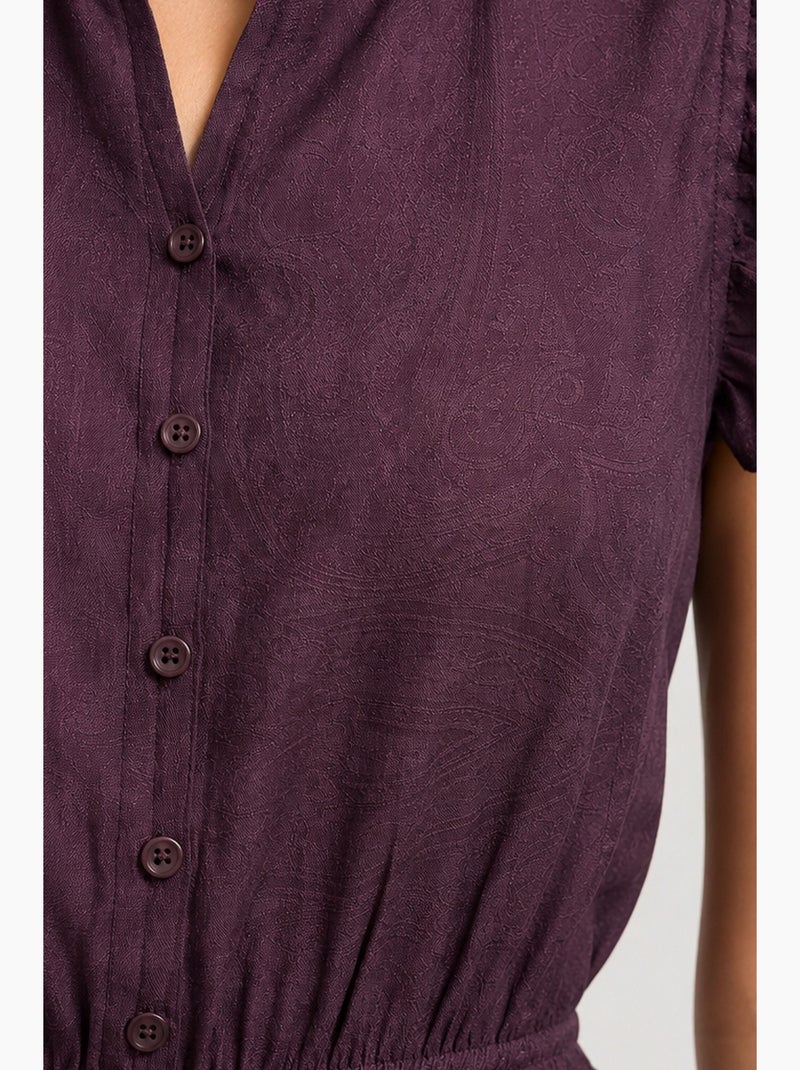 Débardeur jacquard texturé péplum mixray Violet - Kiabi