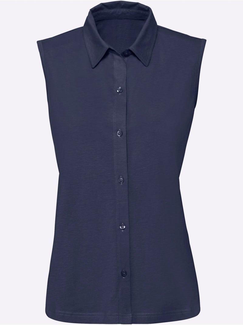 Débardeur Jersey Fin - Taille Standard - Moda Vilona Bleu marine - Kiabi