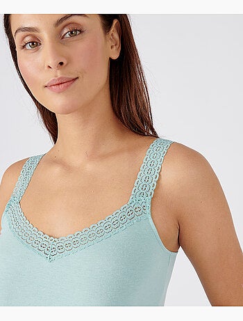 Débardeur jersey Thermolactyl Sensitive finition dentelle - Damart