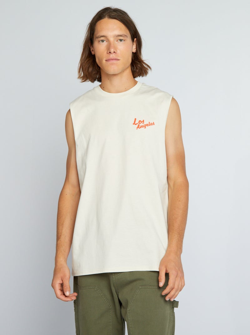 Débardeur large 'Los Angeles' Beige - Kiabi