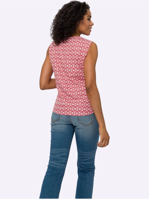 Débardeur léger avec fronces à l'encolure et motif minimaliste - Taille standard - Moda Vilona - Kiabi Débardeur léger avec fronces à l'encolure et motif minimaliste - Taille standard - Moda Vilona - Kiabi