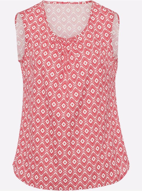 Débardeur léger avec fronces à l'encolure et motif minimaliste - Taille standard - Moda Vilona - Kiabi Débardeur léger avec fronces à l'encolure et motif minimaliste - Taille standard - Moda Vilona - Kiabi