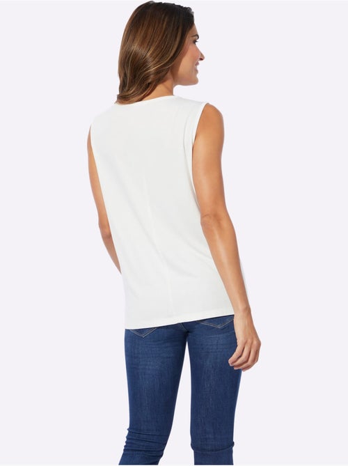 Débardeur léger en viscose avec col rond et dentelle transparente - Taille standard - Moda Vilona - Kiabi Débardeur léger en viscose avec col rond et dentelle transparente - Taille standard - Moda Vilona - Kiabi