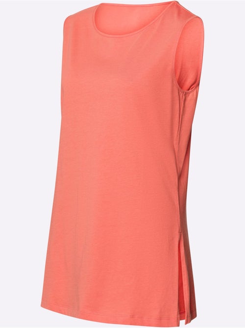 Débardeur long à col arrondi avec fentes latérales extra-longues - Taille standard - Moda Vilona - Kiabi Débardeur long à col arrondi avec fentes latérales extra-longues - Taille standard - Moda Vilona - Kiabi