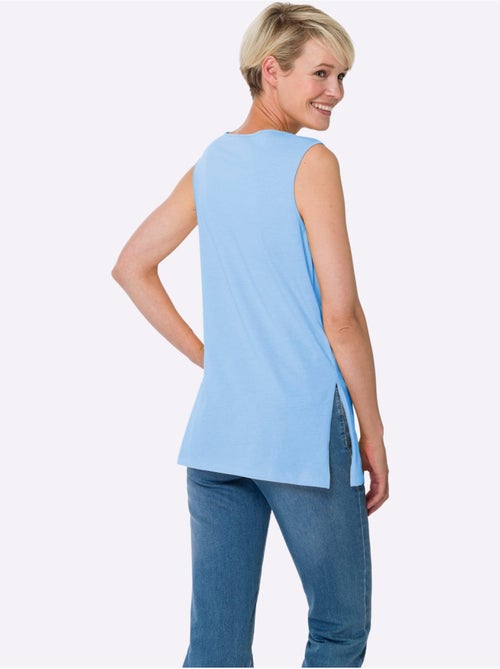 Débardeur long à col rond avec fentes latérales en matière douce - Taille standard - Moda Vilona - Kiabi Débardeur long à col rond avec fentes latérales en matière douce - Taille standard - Moda Vilona - Kiabi