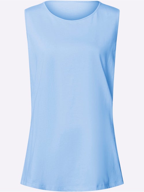 Débardeur long à col rond avec fentes latérales en matière douce - Taille standard - Moda Vilona - Kiabi Débardeur long à col rond avec fentes latérales en matière douce - Taille standard - Moda Vilona - Kiabi