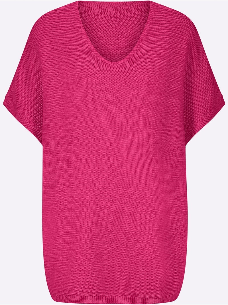 Débardeur Long Mailles à L'envers Tendance - Taille Standard - Helline Rose fushia - Kiabi