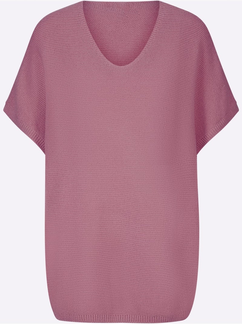 Débardeur Long Mailles à L'envers Tendance - Taille Standard - Helline Rose - Kiabi