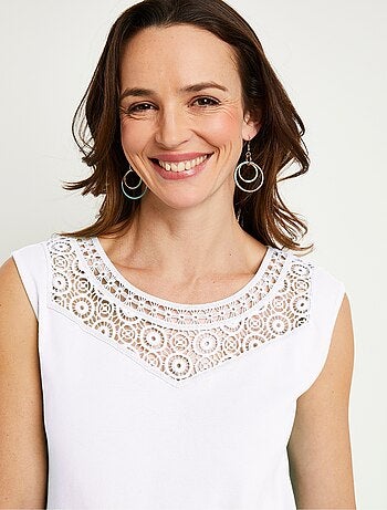 Débardeur macramé coton uni