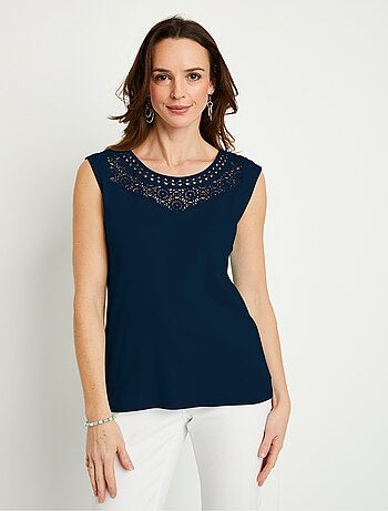 Débardeur macramé coton uni