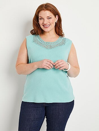 Débardeur macramé coton uni