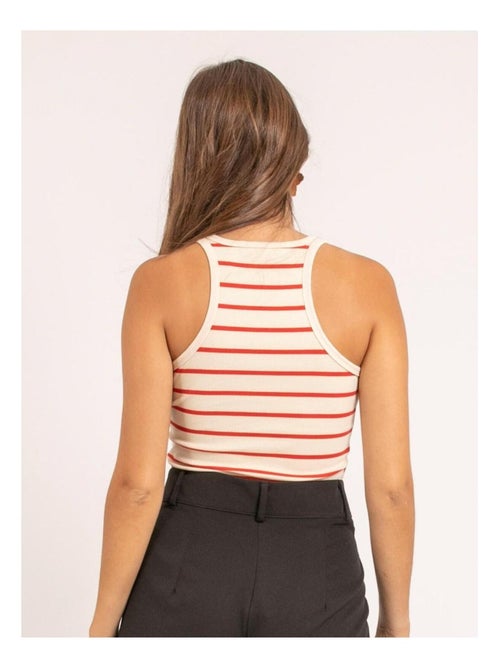 Débardeur maille côtelée rayé FELIXA - Kiabi