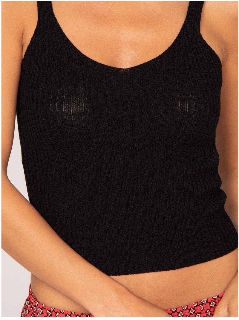 Debardeur maille FERIEL Noir - Kiabi