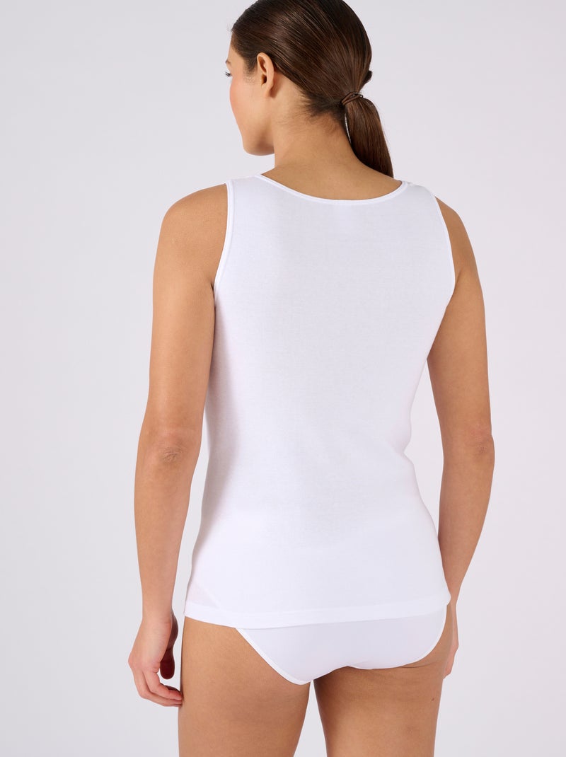 Débardeur maille pur coton peigné - Damart Blanc - Kiabi