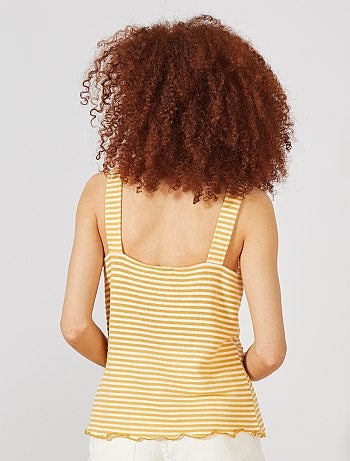 Débardeur maille rayée aspect tricot - Kiabi