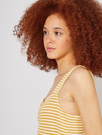 Débardeur maille rayée aspect tricot - Kiabi