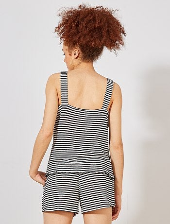 Débardeur maille rayée aspect tricot - Kiabi