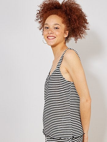 Débardeur maille rayée aspect tricot - Kiabi