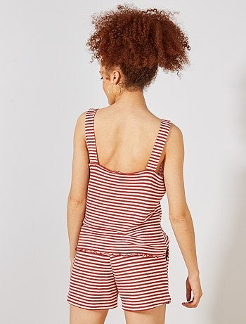 Débardeur maille rayée aspect tricot - Kiabi