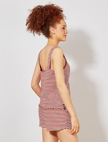 Débardeur maille rayée aspect tricot - Kiabi