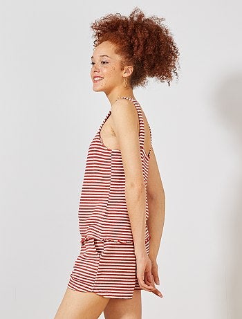 Débardeur maille rayée aspect tricot - Kiabi