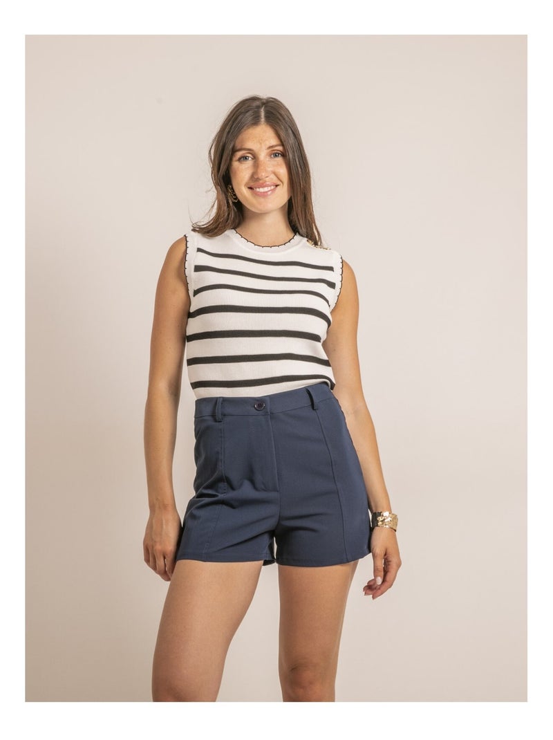 Débardeur marinière FERKINE Blanc - Kiabi