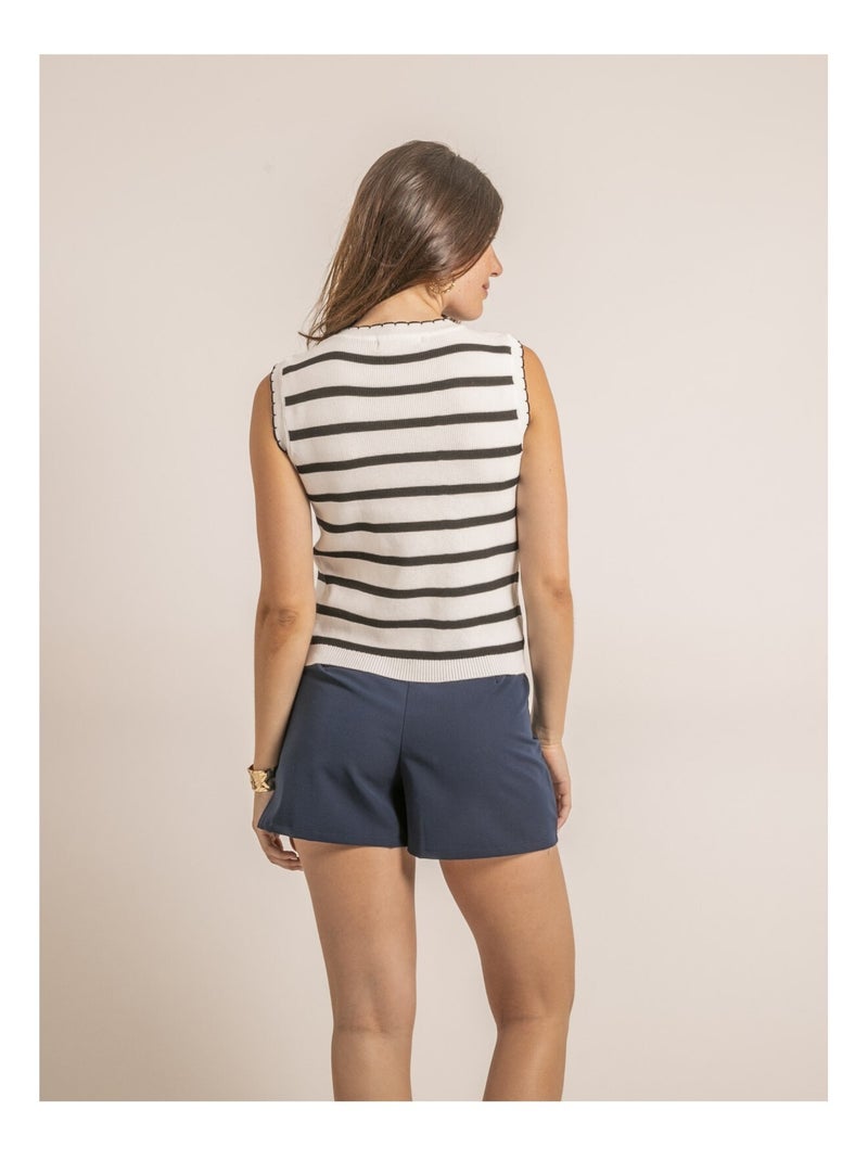 Débardeur marinière FERKINE Blanc - Kiabi