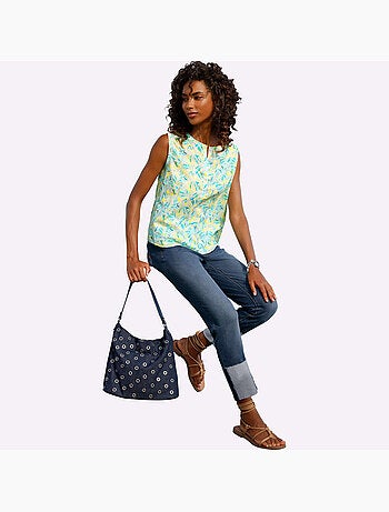 Débardeur motif feuilles tropical - taille standard - helline