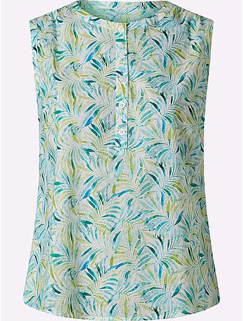 Débardeur motif feuilles tropical - taille standard - helline