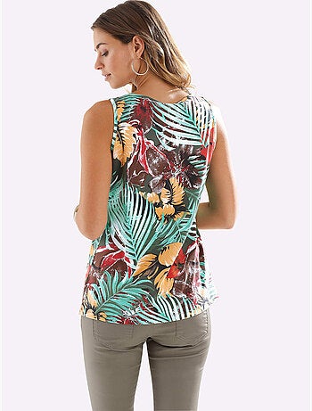 Débardeur motif floral exotique - taille standard - moda vilona
