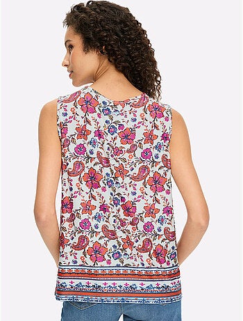 Débardeur Motif Floral Fantaisie - Taille Standard - Helline