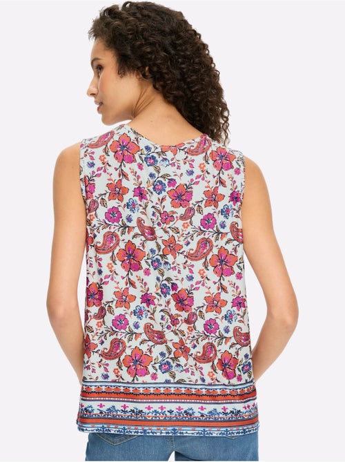 Débardeur Motif Floral Fantaisie - Taille Standard - Helline - Kiabi Débardeur Motif Floral Fantaisie - Taille Standard - Helline - Kiabi