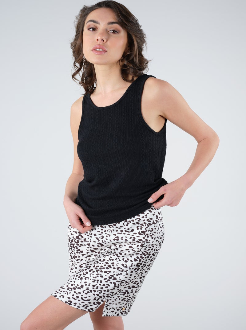 Débardeur motifs jacquard 'Deeluxe' Noir - Kiabi