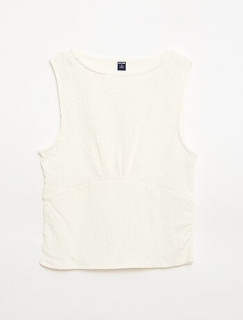 Débardeur moulant en matière crêpée