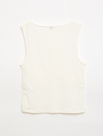 Débardeur moulant en matière crêpée