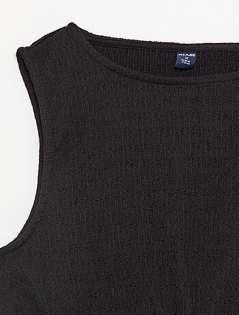 Débardeur moulant en matière crêpée