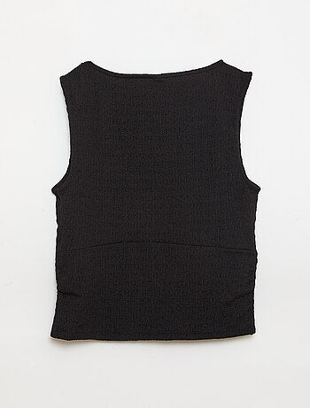 Débardeur moulant en matière crêpée