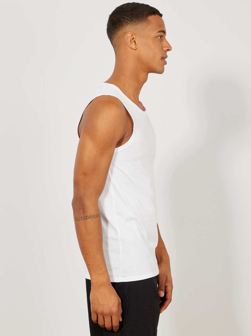 Débardeur nuit en jersey uni Blanc - Kiabi